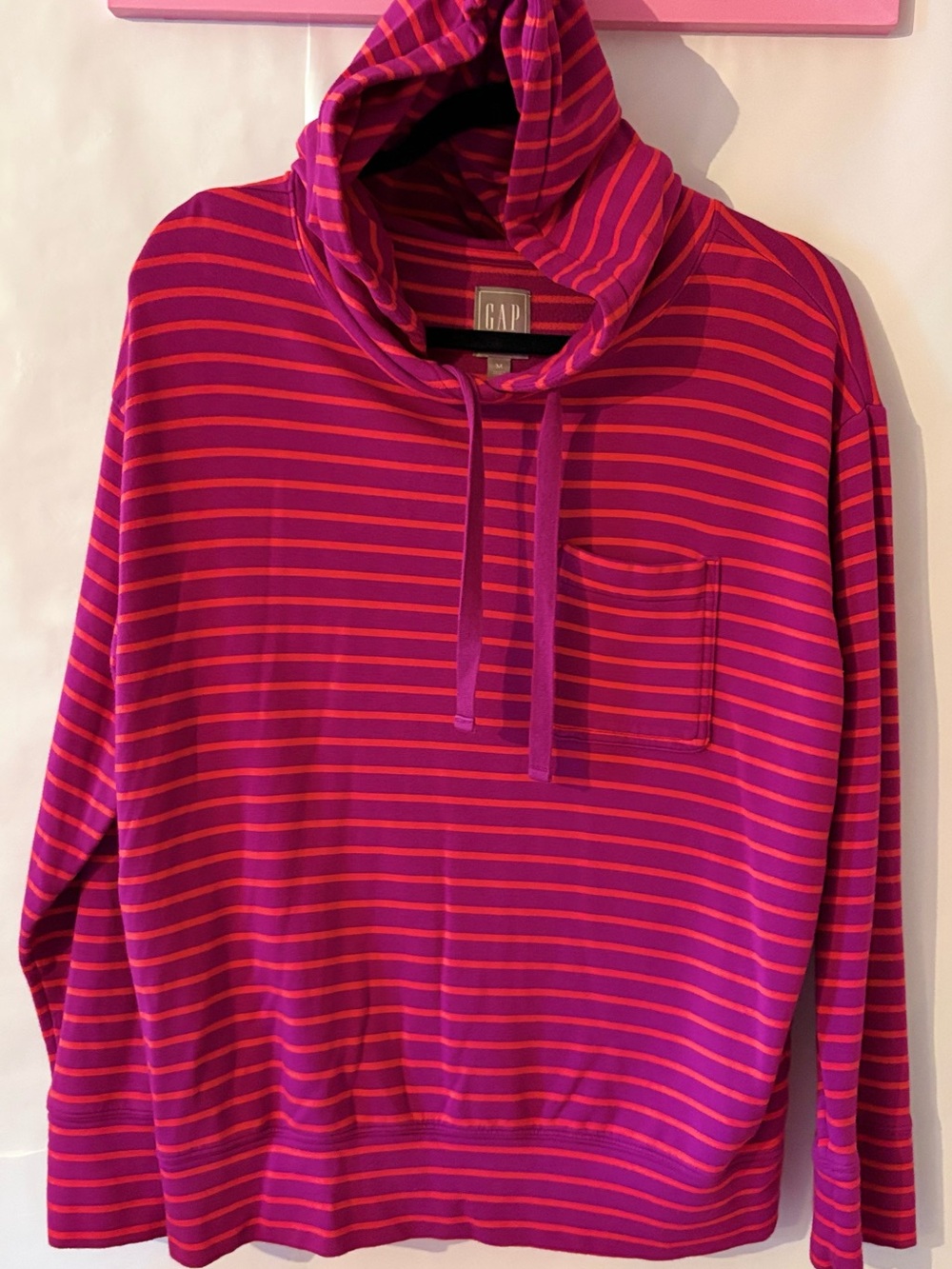 GAP Pink and Purple Striped Hoodie Sweatshirt